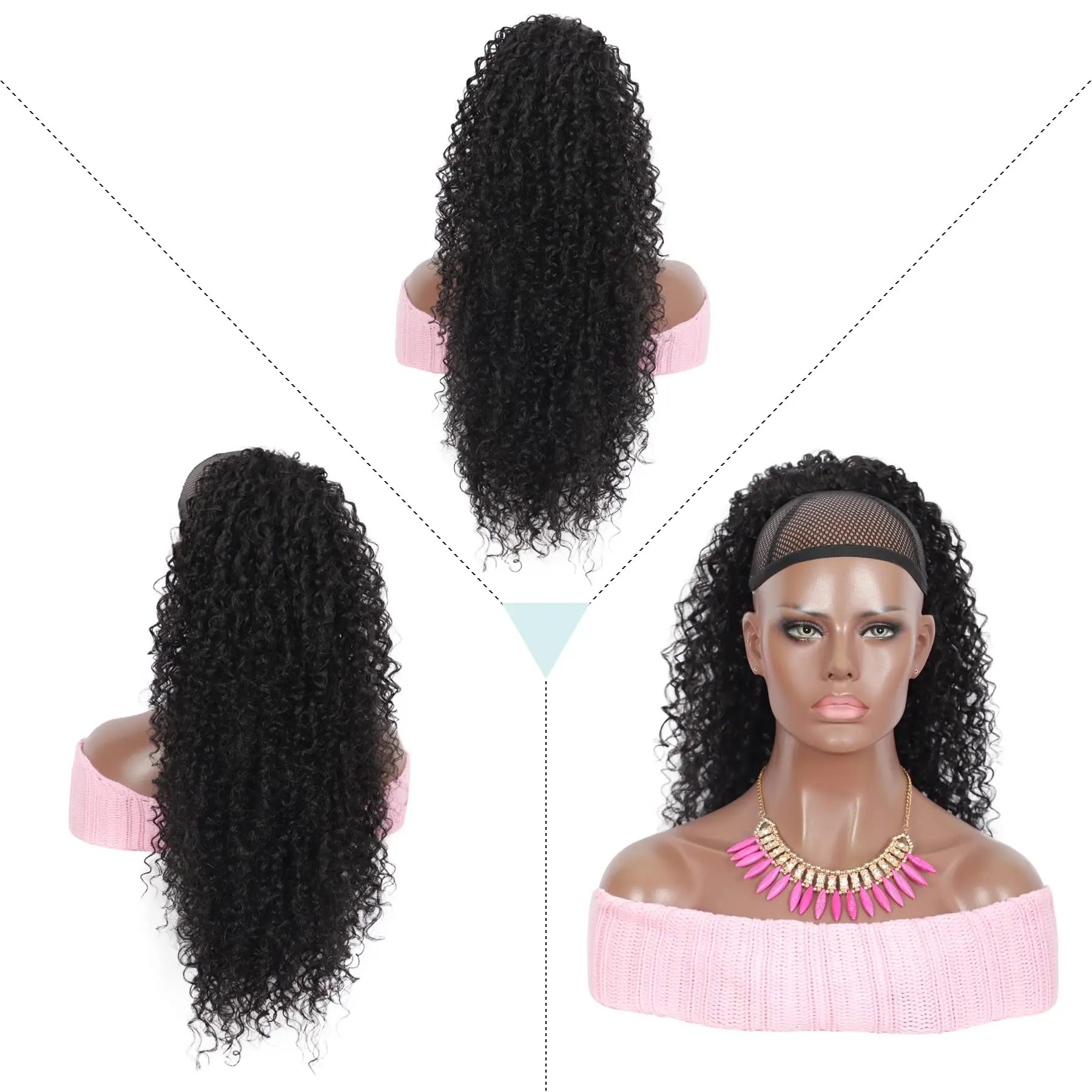 Kinky Curly Claw Clip Ponytail Extensions Human Hair Clip In Pony Tails Brazilian Remy Wave Hair Extensions 10\