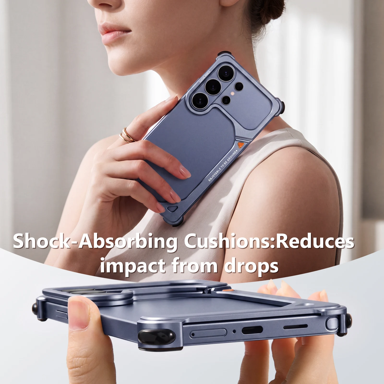 Oatsbasf Metal Phone Case for Samsung Galaxy S26 Ultra " 9 " Shape Phone Cover with 180° Adjustable Kickstand Shock-Proof Bumper view 4