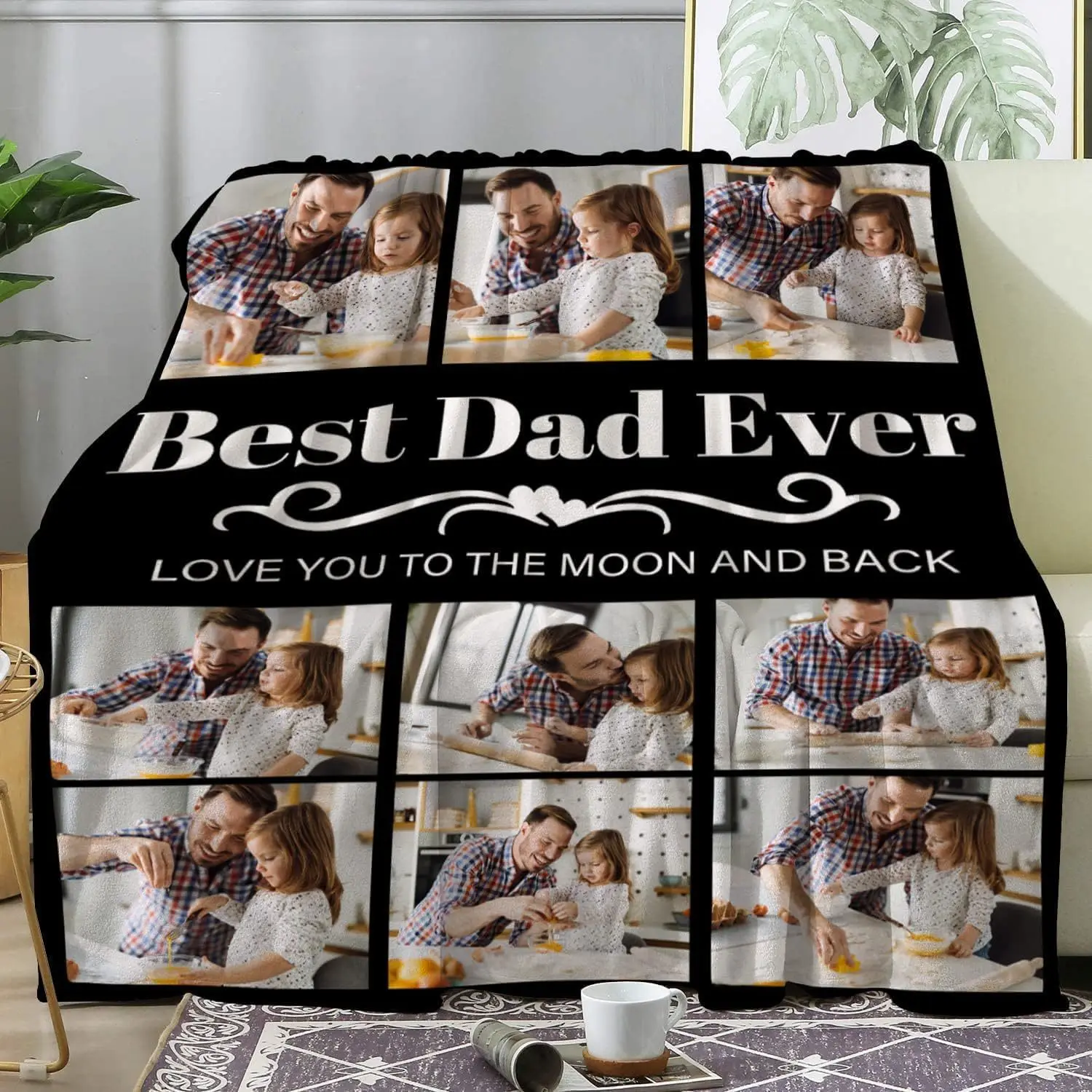 Customized photo blankets for Father's Day gifts, giving unique birthday gifts to the best fathers, husbands, and men