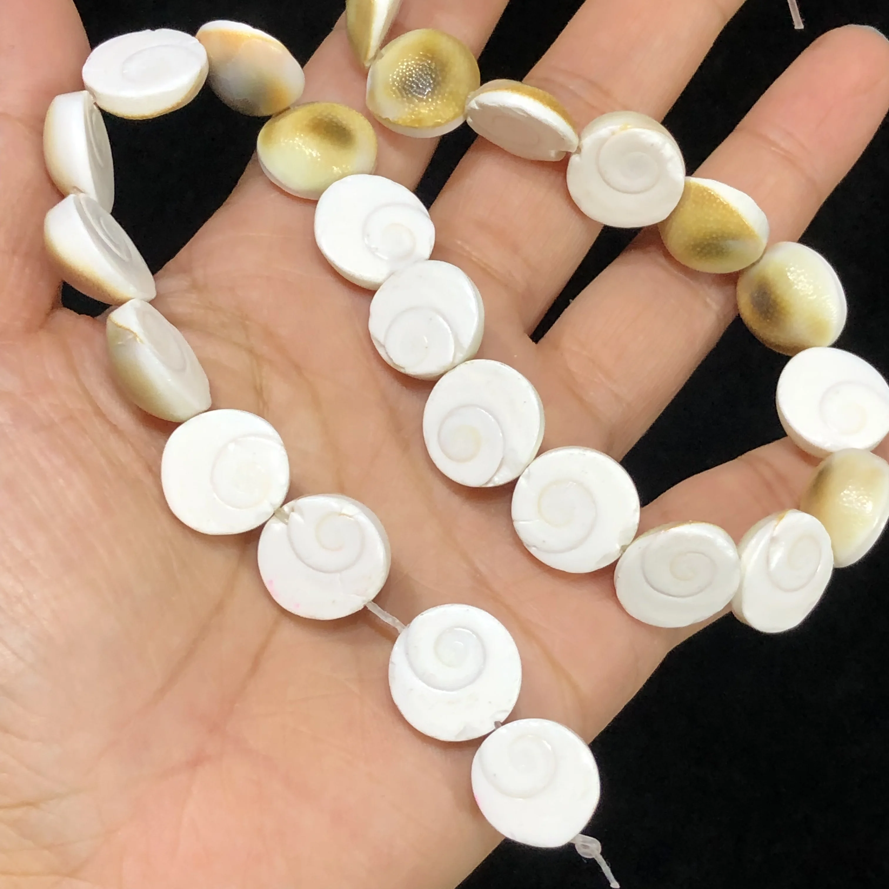 Fengbaowu 26 Pcs Natural Madagascar Sun Shell Stone Loose Spacer Beads For Jewelry Making DIY Bracelet Necklace DIY Accessories