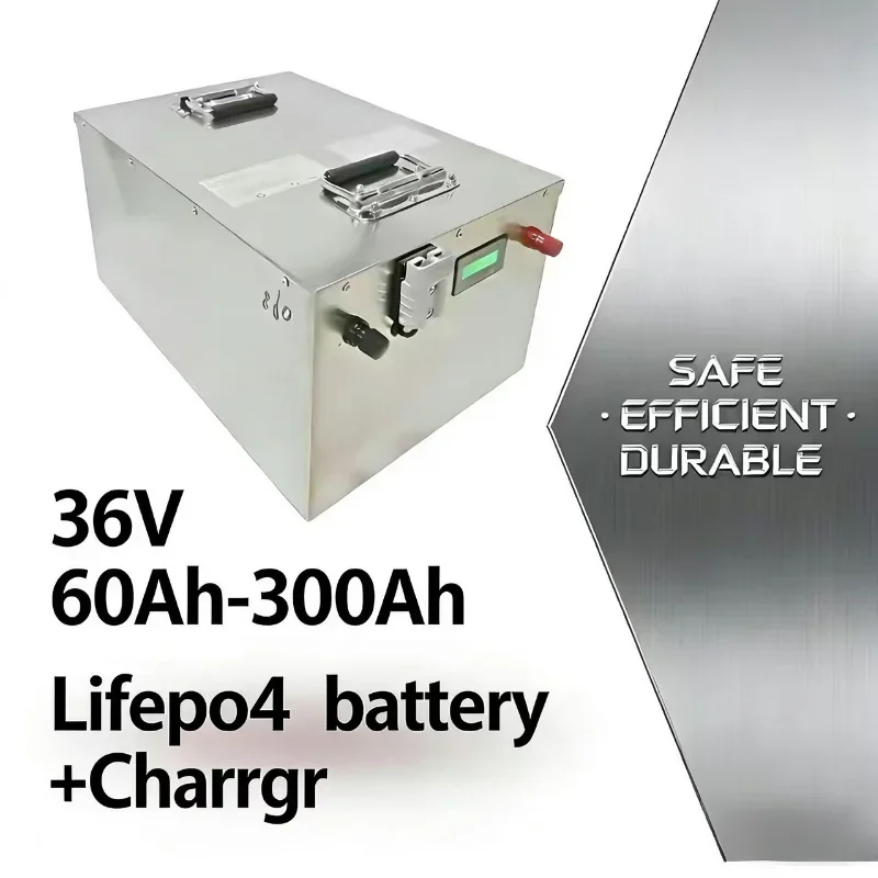 

3000W 36V LiFePO4 Battery Pack (60-300Ah) | BMS Safety Protection | 43.8V Charger Included | Reliable Power for Golf Carts, Elec