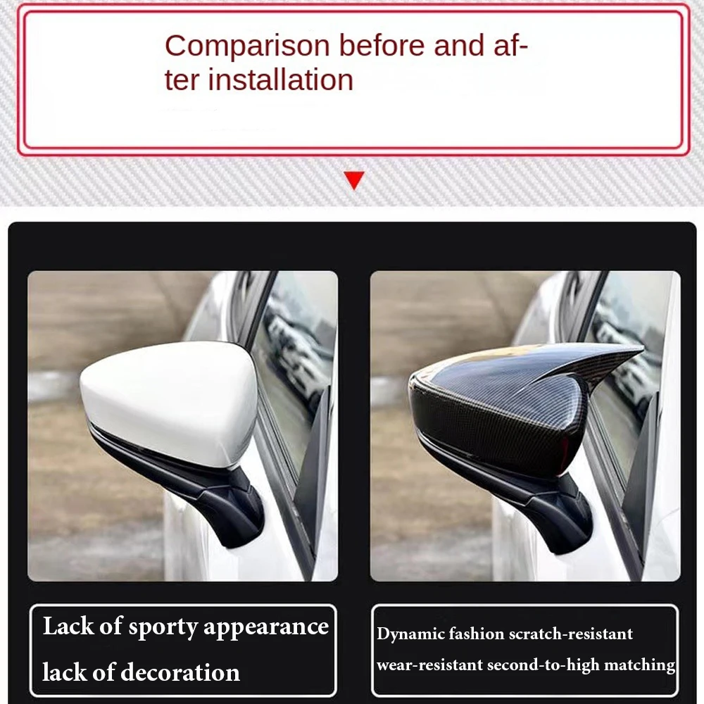 2X Side Rearview Mirrors Cover Decorative Exterior Modification Products Left+Right For Mazda 3 2020 2021 2022 Car Accessories