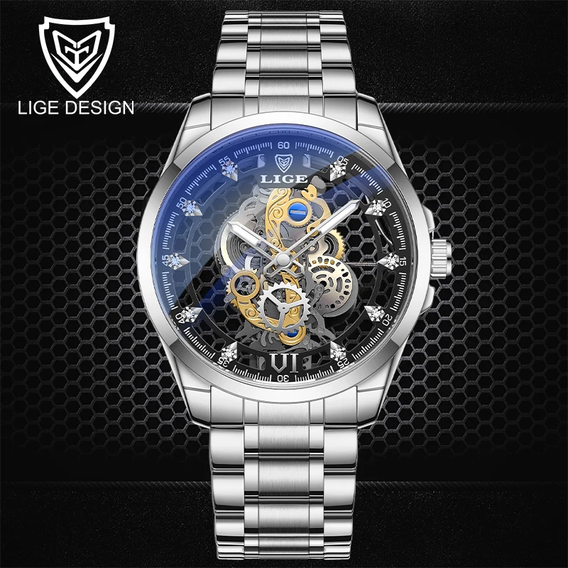 LIGE Fashion Date Quartz Men Watches Top Brand Luxury Male Clock Chronograph Waterproof Sport Mens WristWatch Relogio Masculino