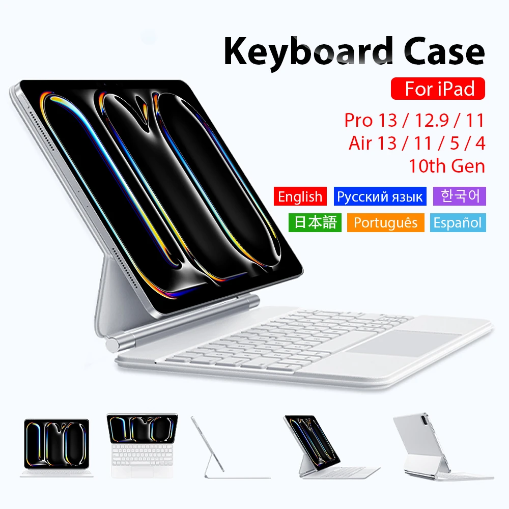 

Keyboard Case For Ipad Pro 13 11 M4 M2 2024 12.9 12 9 6th 5th 4th Magnetic Funda For Ipad Air 6 5 4 10th Generation 10.9 Cover