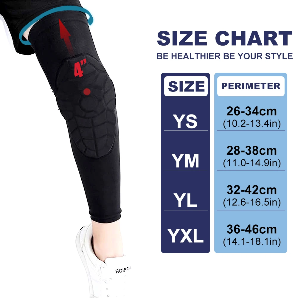 1Pcs Crash Pad Kids Child Basketball Knee Sleeves,Anti-Collision Long-Legged Knee Pads,Bicycle Sports Protective Gear,3-12Years