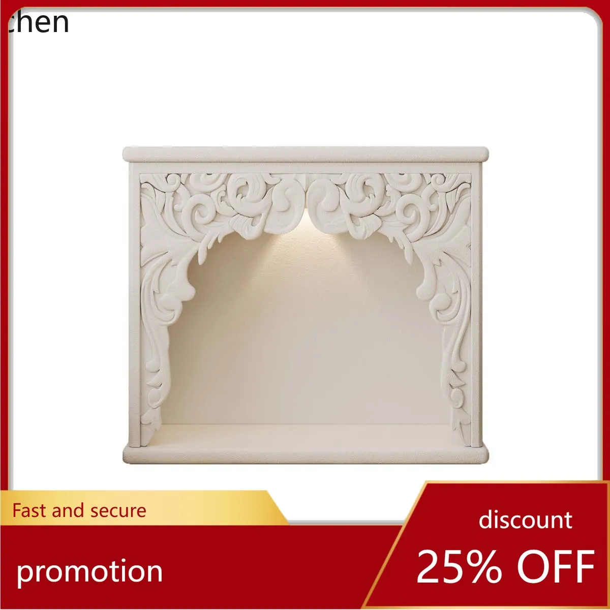 

CZ Cream Fireplace Living Room Carved Decorative Cabinet Vintage Decorative Entrance Fireplace Mantel Homestay Atmosphere