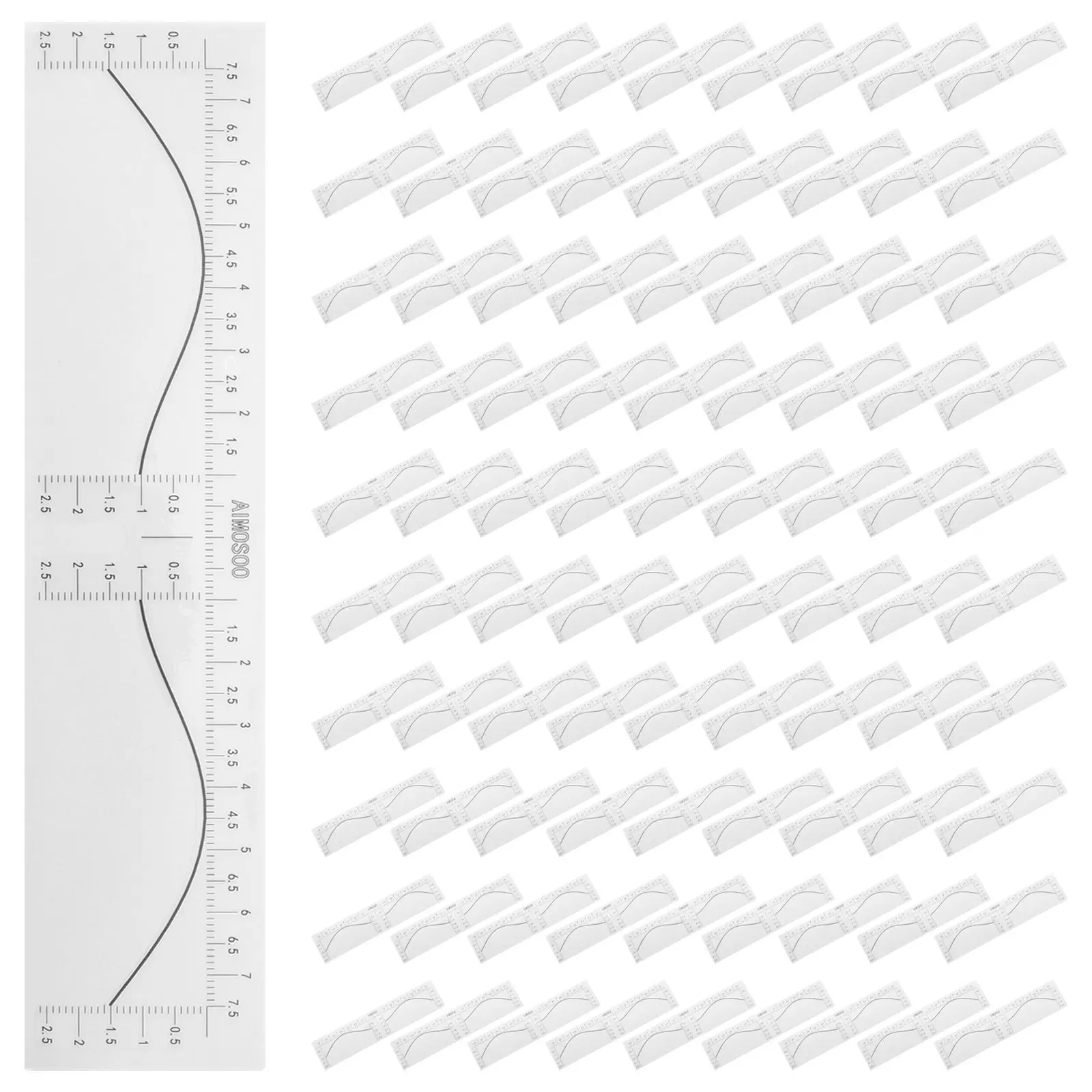 

100Pcs Disposable Eyebrow Ruler Stickers Adhesive Brow Mapping Tool for Precise Measurement Symmetrical Eyebrow Stencil Decal