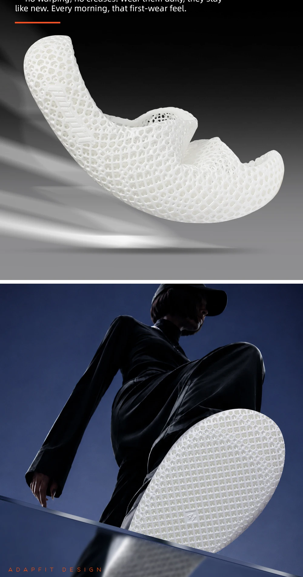ADAPFIT LayerFit 3D-gedruckte Hausschuhe Herren Damen ultra leicht mit gepolsterter Wabenstruktur für Innen- und Außenbereich rutschfest atmungsaktiv bequem für Yoga und Erholung nach dem Sport – Detail 8
