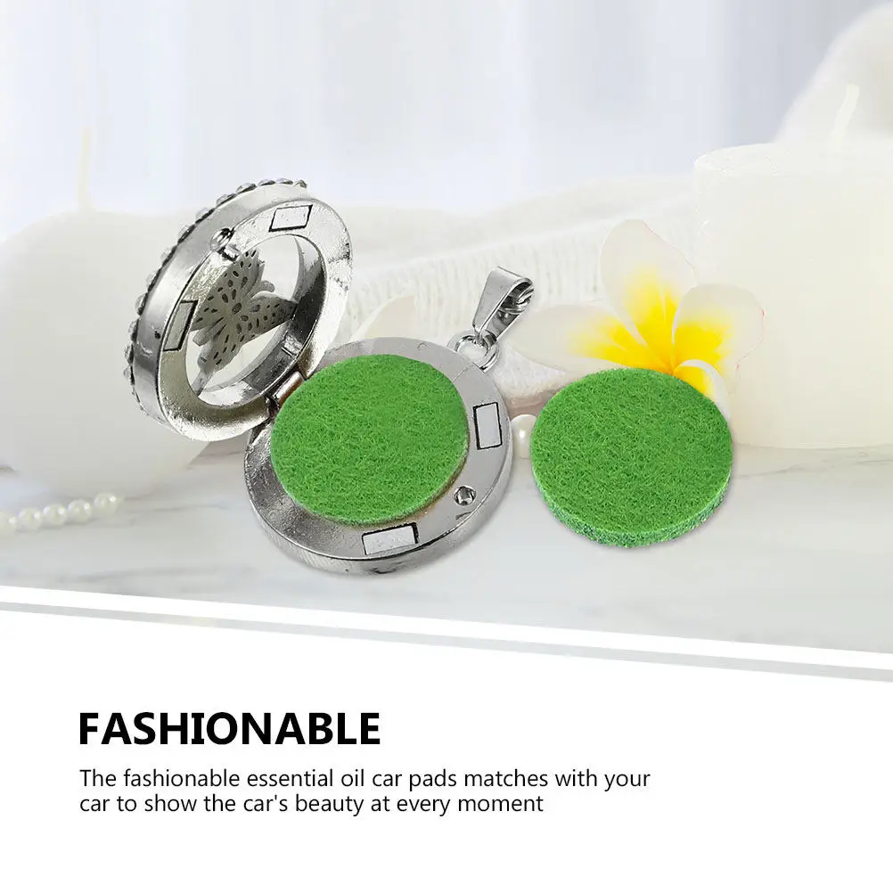 100Pcs Safe Skin-Friendly Cotton Aroma Pads for Car Essential Oil Diffuser Locket Compact Replaceable Aromatherapy Refill Pads