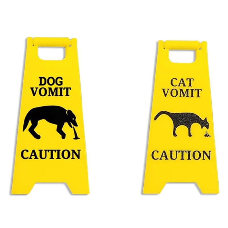 Vomit Sign,4 Inch Vomit Wet Floor Sign,Vomit Warning Sign Decoration Yard Sign