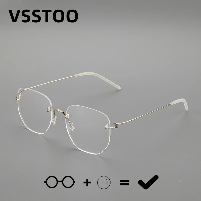 

Titanium Rimless Business Glasses - Screwless Hinge, Lightweight 4.2g, Unisex Fashion