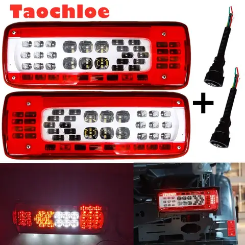볼보 트럭 FMX500 용 1 쌍 24V led 트럭 테일 라이트 플러그 oem이있는 테일 라이트 주도 82483074 21735299 82483073