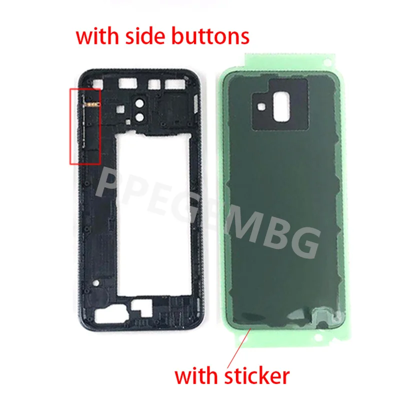 For Samsung Galaxy J6 Plus 2018 J6+ J610 J610F Housing Middle Frame Chassis battery cover Rear Back Lid Case Camera Lens Parts