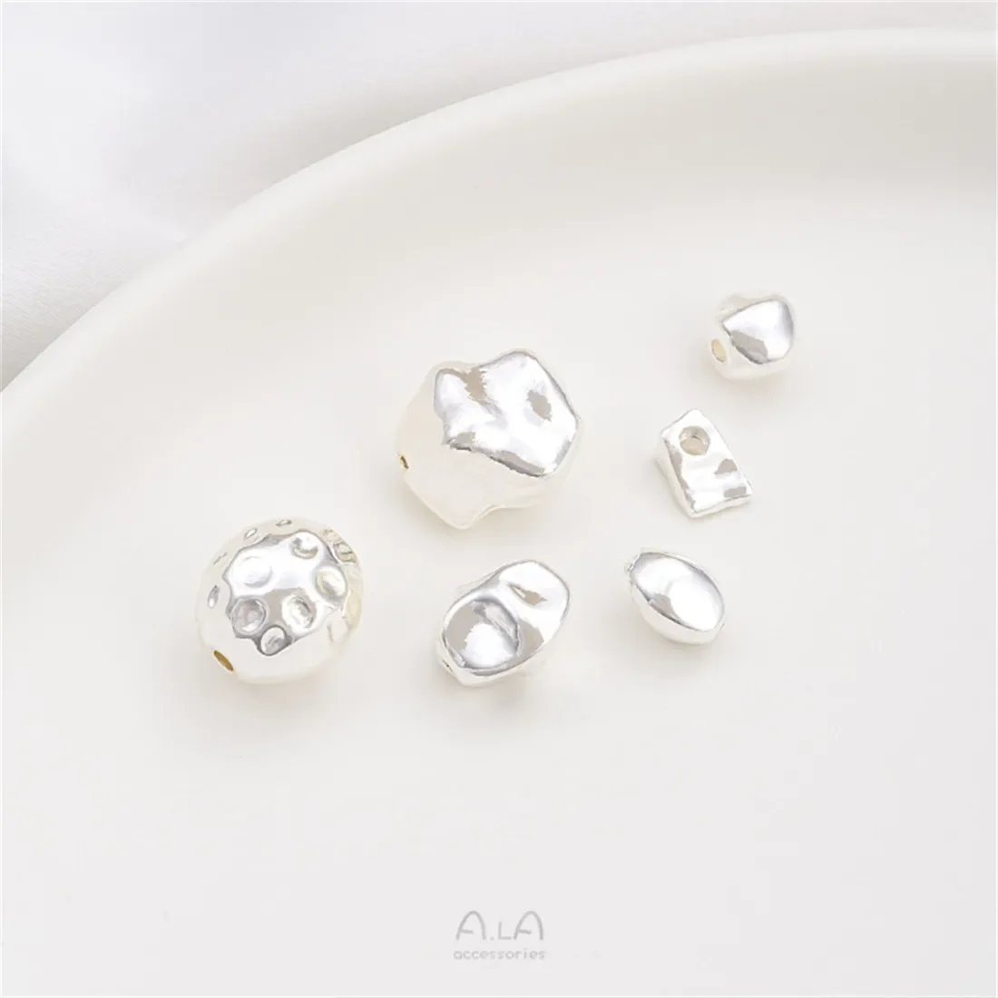 Dikke zilveren vormige stenen parel driehoek kleine gebroken goud gescheiden kralen onregelmatige losse kralen DIY string armband accessoires