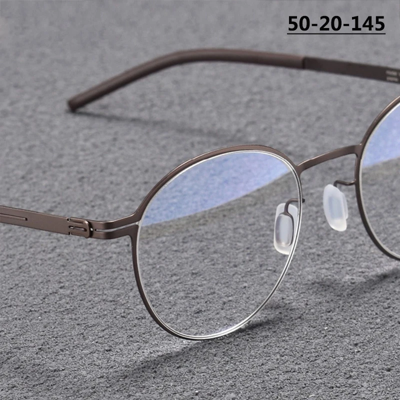 Germany Ultralight 7g Round Glasses Frame Men Women Brand Eyeglasses High Quality Screwless Retro Circle Eyewear Spectacles TONA