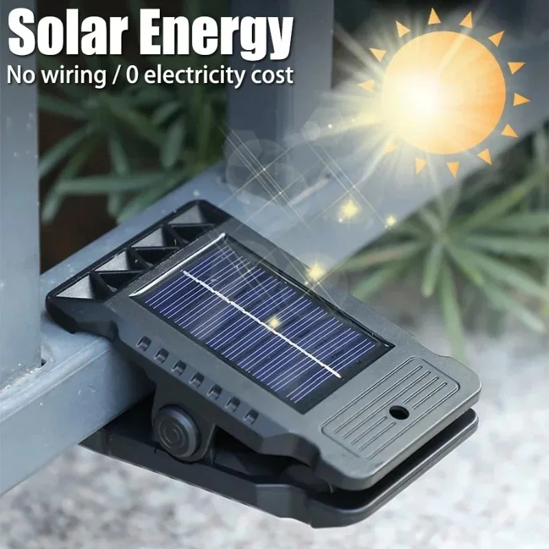 LED Solar Clip Light Portable Waterproof Body Sensor Lamp Courtyard Garden Lamp Patio Home Wall Lights For Outdoor Camping