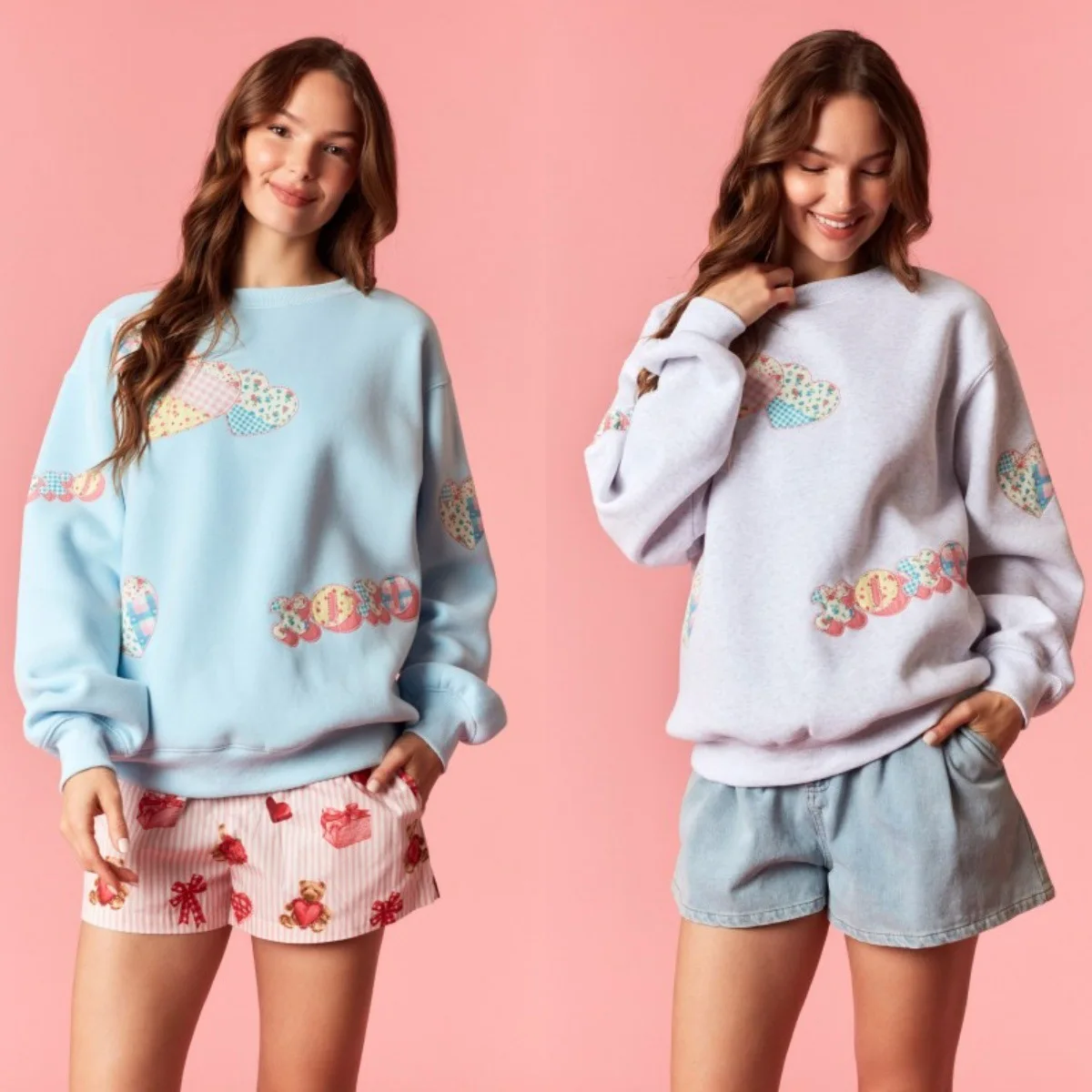 

Embroidered Long Loose Top Hoodie for Women Polyester Fiber round Ne Long Sve Asymmetric European Sle Girl's Sweatirt