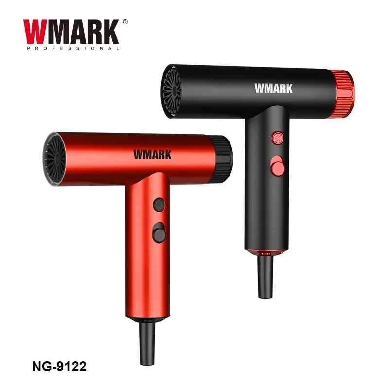 WMARK ドライヤー 高速110000RPM 軽量　ブラック・レッド 1台 WMARK Professional Hair Dryer 1600W Dual Voltage