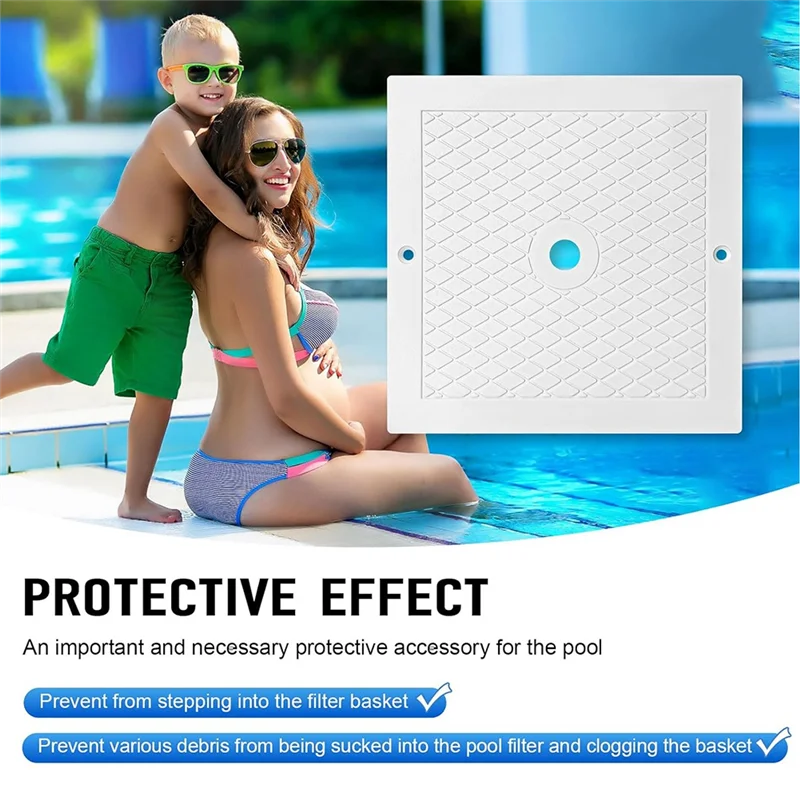 

CQMF-For HAYWARD SPX1082E,SP082 1083 1084 Compatible 10" Pool Skimmer Lid Replacement Cover 2 Pack Square Skimmer Basket Deck
