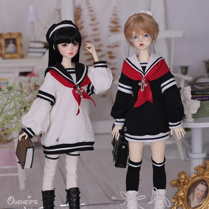 Celia 1/4 BJD Doll Fullset C Black Uniform with Red Ribbon Sailor Suit Surprise Gift for  Resin Art Toy