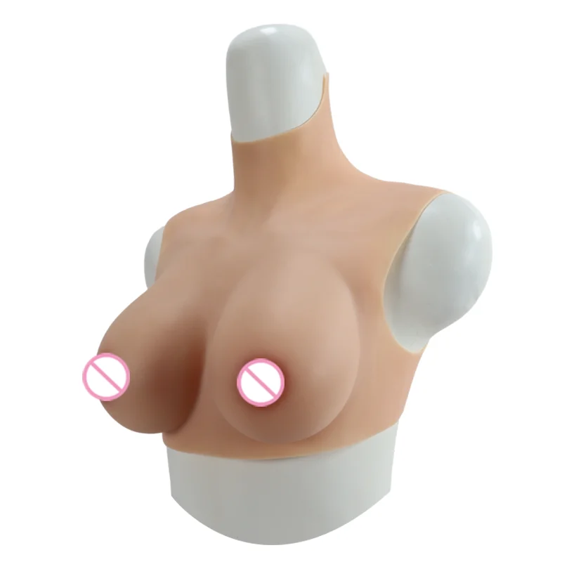 MUSIC POET Fake Silicone Breast Forms Half Body Huge Boobs B/C/D/E/F/G/H Cup Transgender Drag Queen Shemale Crossdress for Men