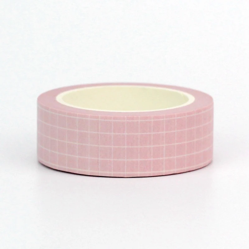 1PC 10M Decor Beautiful Pink Grid Washi Tape for Planner Scrapbooking Adhesive Stickers Masking Tape Cute Kawaii Papeleria