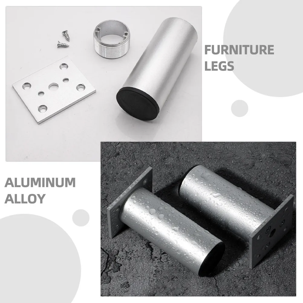 2Pcs Adjustable Cabinet Leveling Feet Premium Aluminum Alloy Furniture Legs for Cabinets Dressers Tables Shelves Sofa Couch