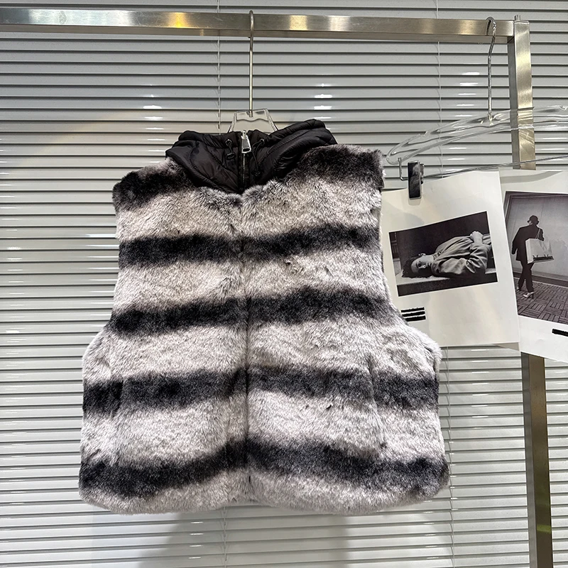 الخريف الشتاء مقنعين أفخم شريط سترة المرأة الأبيض بطة أسفل أكمام سستة سترات الإناث رشاقته الدافئة الرباط الصدريات #3