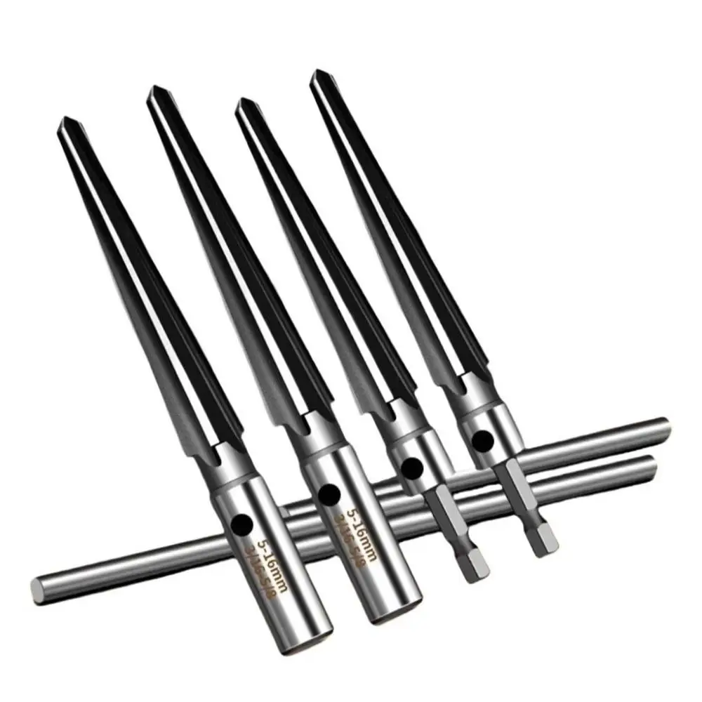 

2Pcs/Set Carbon Steel Tapered Reamer Tool Round Shank 3-13mm 5-16mm Chamfer Taper Reamer Set Handheld Hexagonal Shank