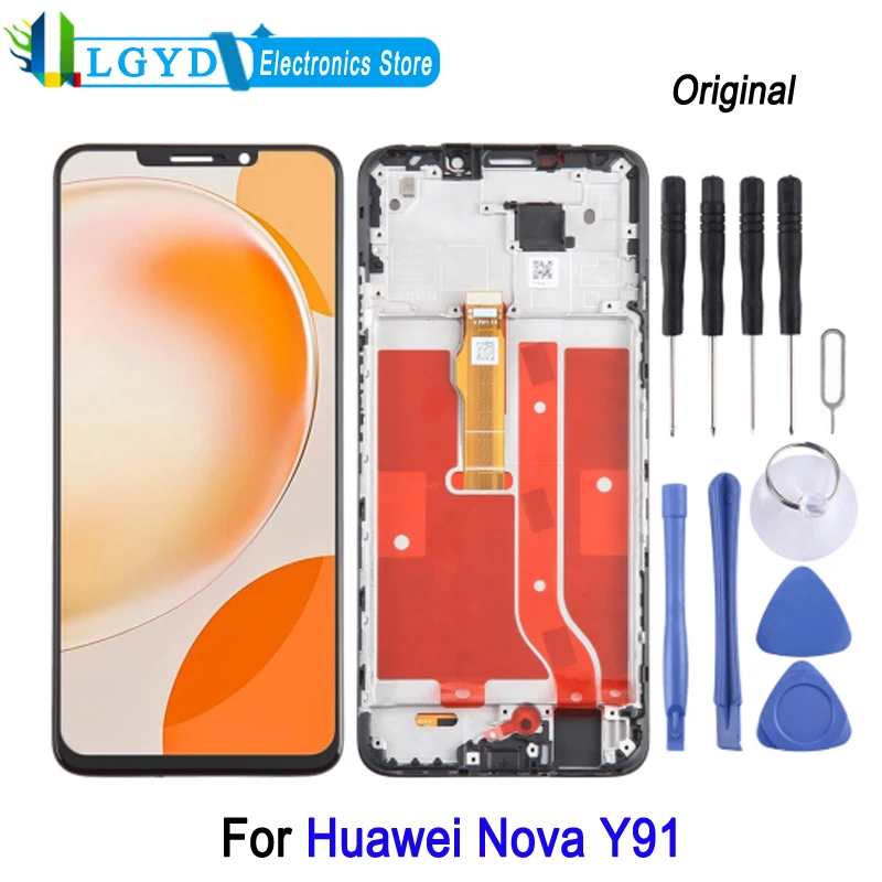 

ЖК-экран 6,95 дюйма с рамкой для телефона Huawei Nova Y91, ЖК-дисплей, сенсорный экран и дигитайзер, полный комплект, запасные части для ремонта