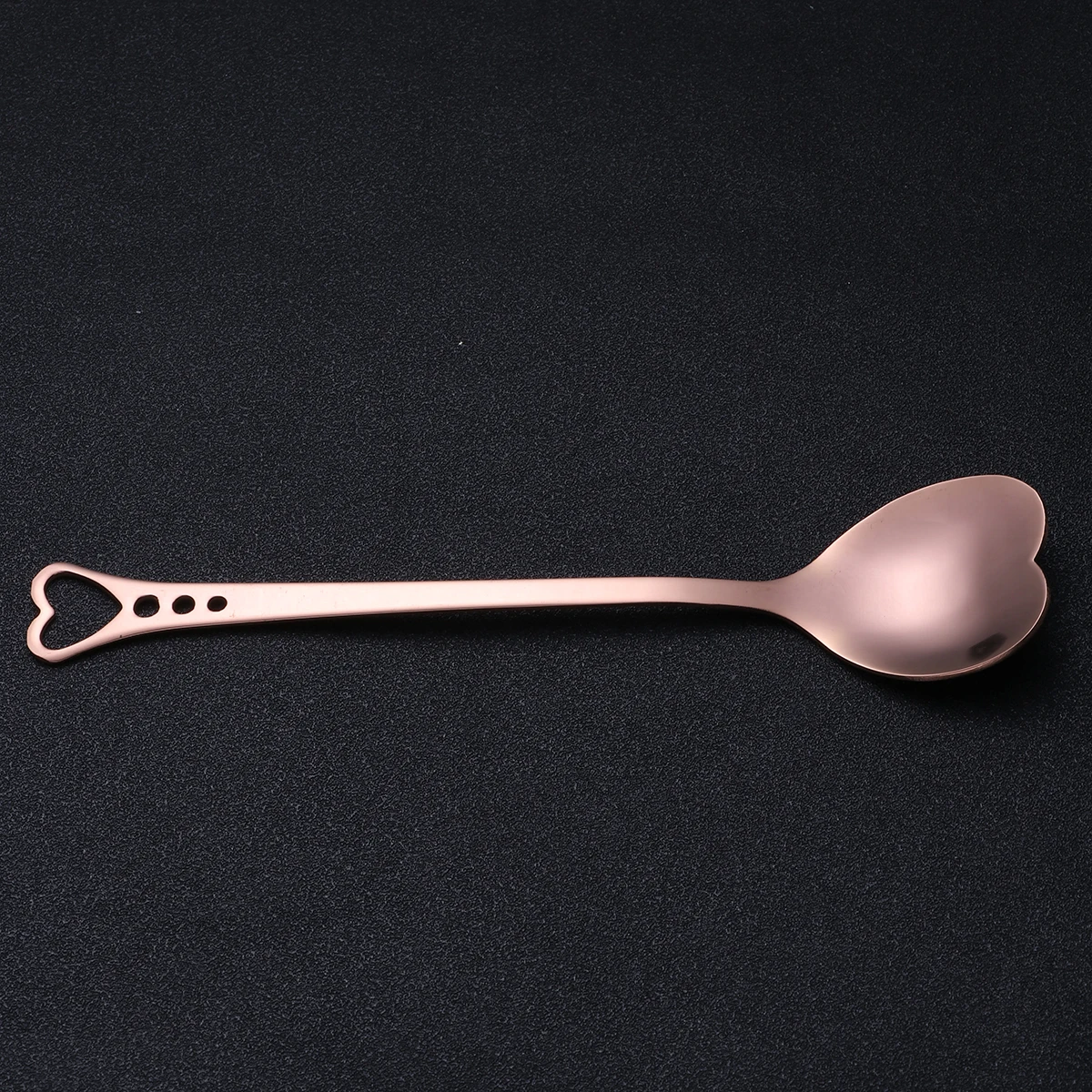 

Gold Plated Heart Shaped Stainless Steel Dessert Spoon Unique Stirring Scoop For Home Restaurant Coffee Shop Thick
