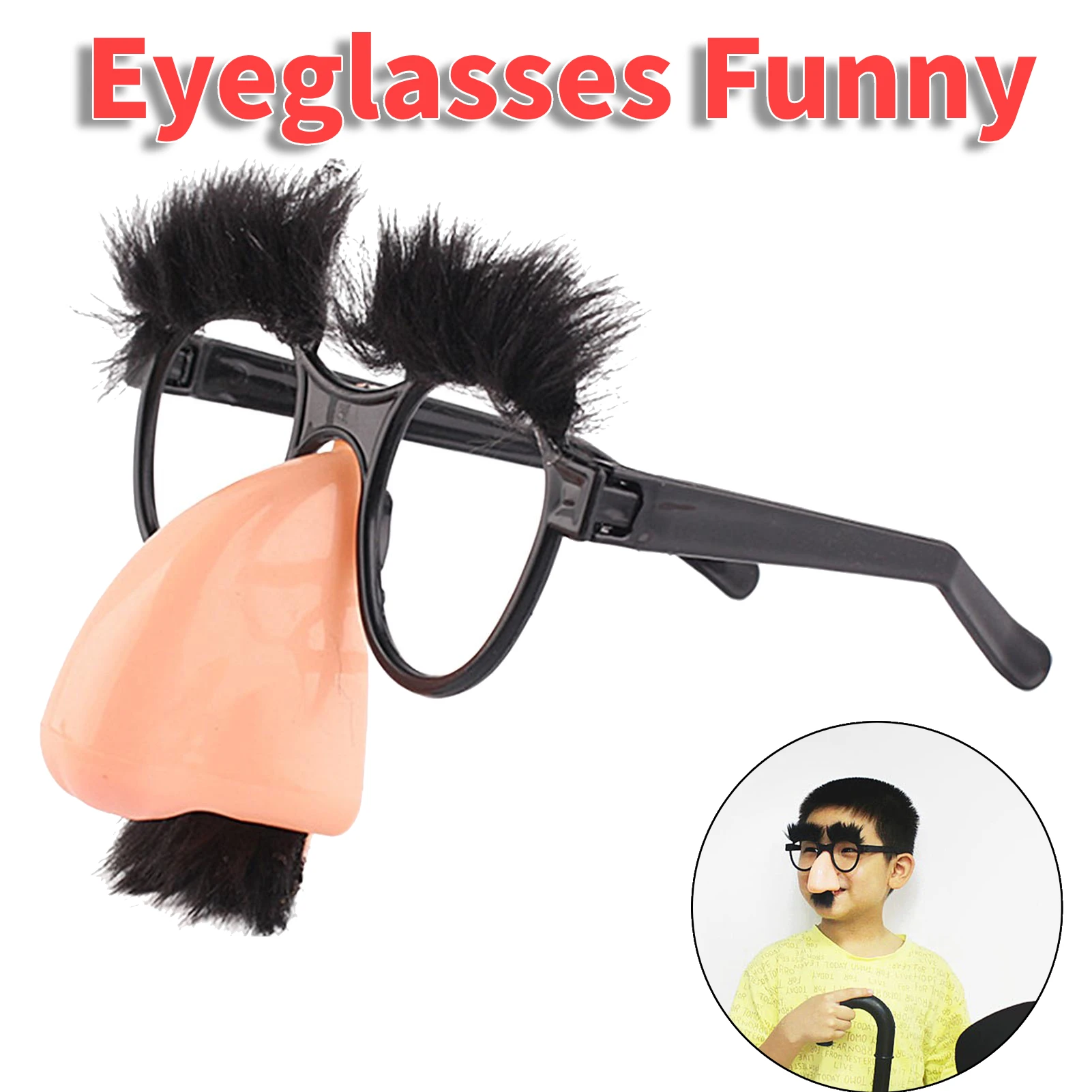 Новинка на Хэллоуин, очки, забавные очки для бороды, диско-костюм, реквизит для пресли, забавные маскировочные очки с большим носом, вечерние сувениры
