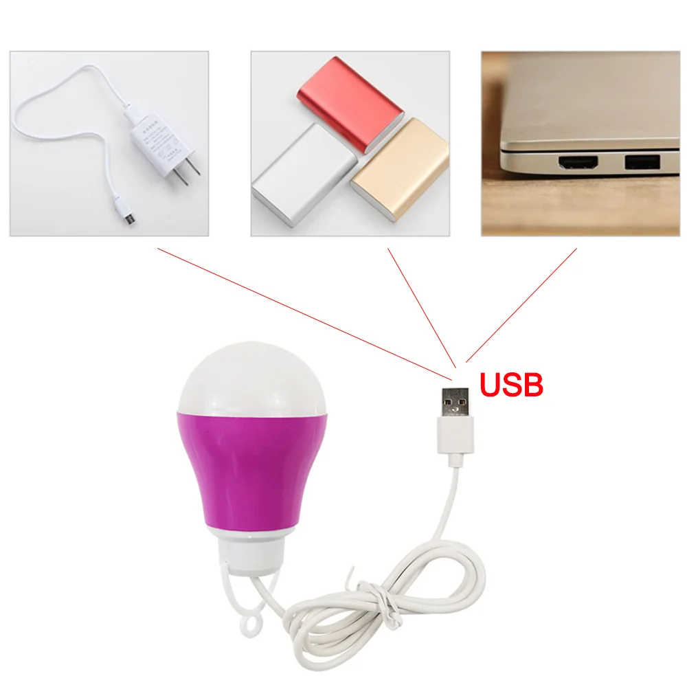 USB LED Bulb Portable LED Lamp 5W Book Lights Outdoor Camping Light Indoor Reading Light Bulb Camp Outdoor Led Lighting