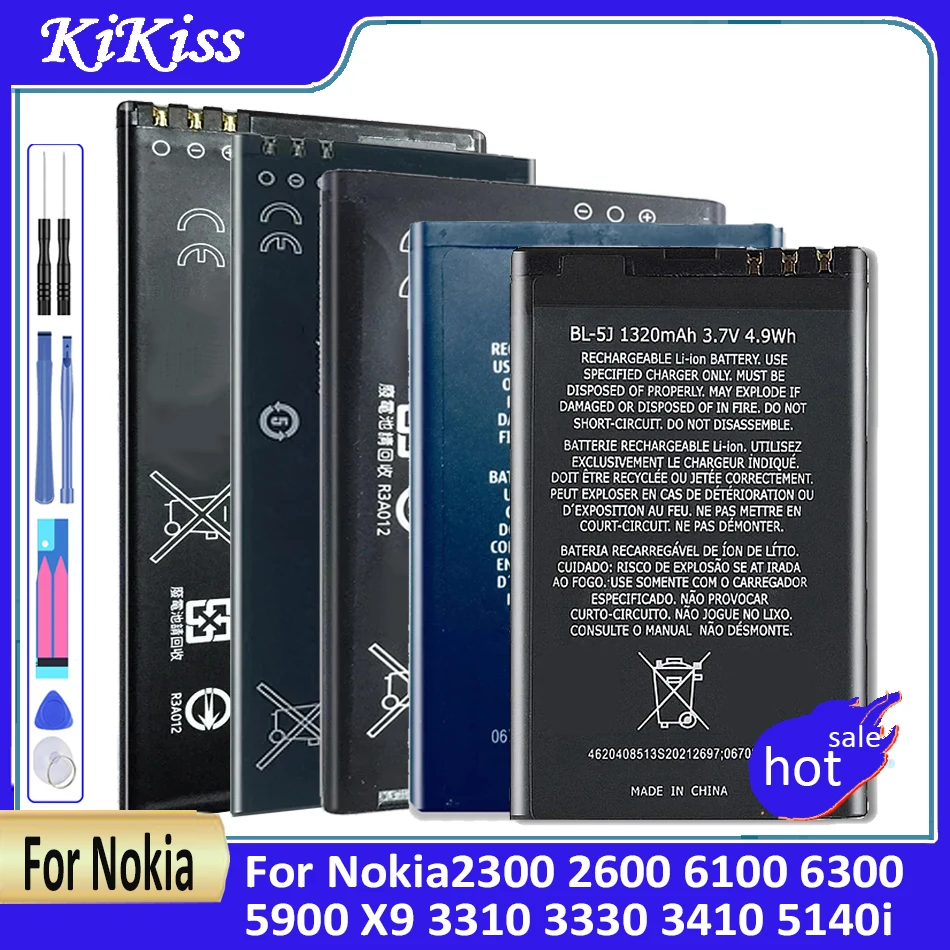 Аккумулятор BL-5C/4C/5J/5B/6P/4S/4J/6F BLC-2 для Nokia2300 2600 6100 6300 5900 X9 3310 3330 3410 5140i 6500C 7100S C6-00 N79 N95 620