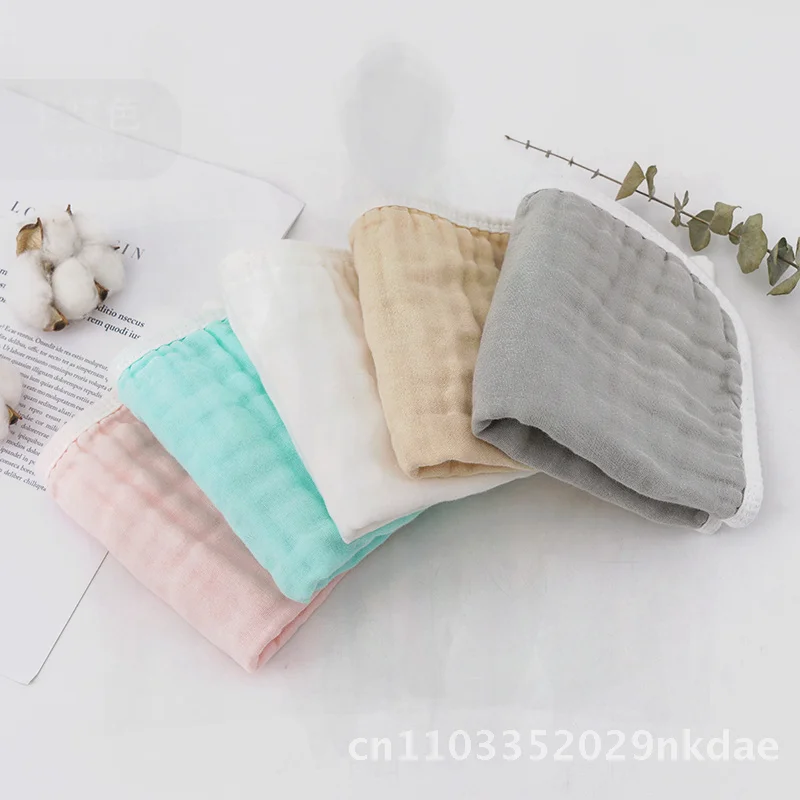

Newborn Baby Cotton Gauze Square Towel High Density Face Towel Children's Handkerchief Saliva Towel Universal Gray Khaki Mint