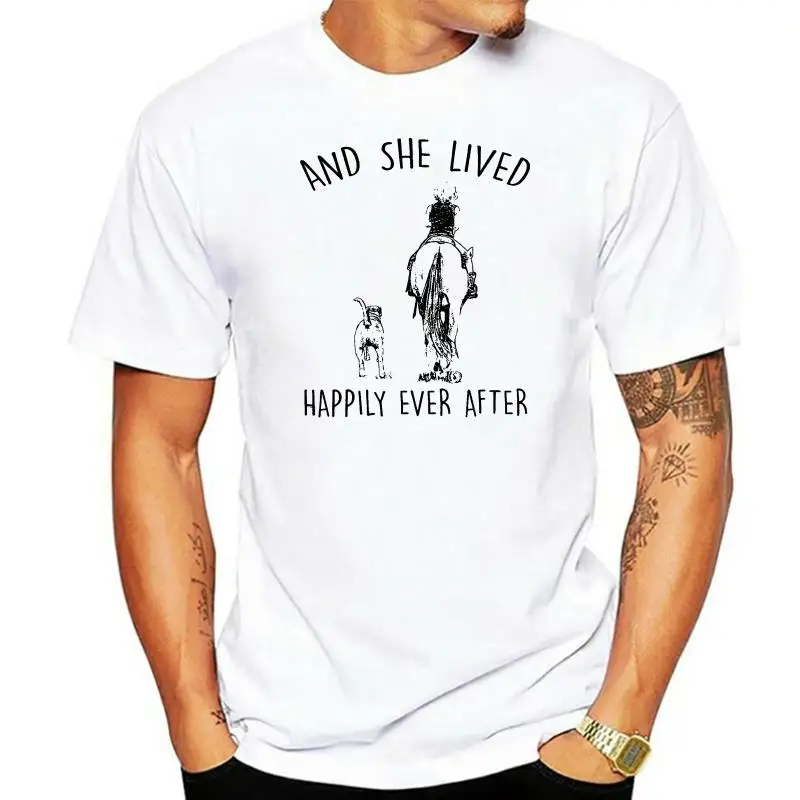 And She Lived Happily Ever After Horse Riding Girls Gifts Shirt Vintage Graphic Tee Shirt