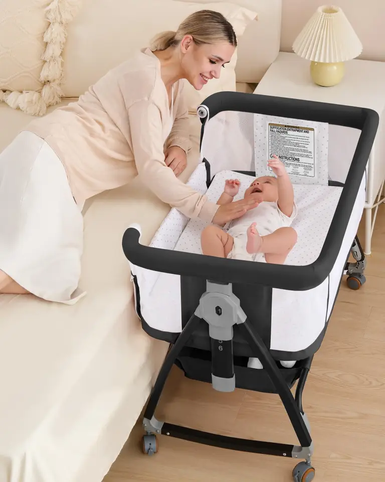 3 in 1 Baby Bassinet with Mesh and Storage