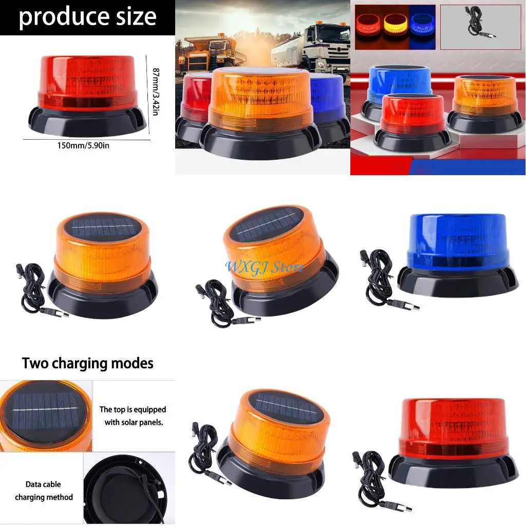 

37JE Universal Vehicle Base Warning Lamp 2 Lights Modes Emergency Light