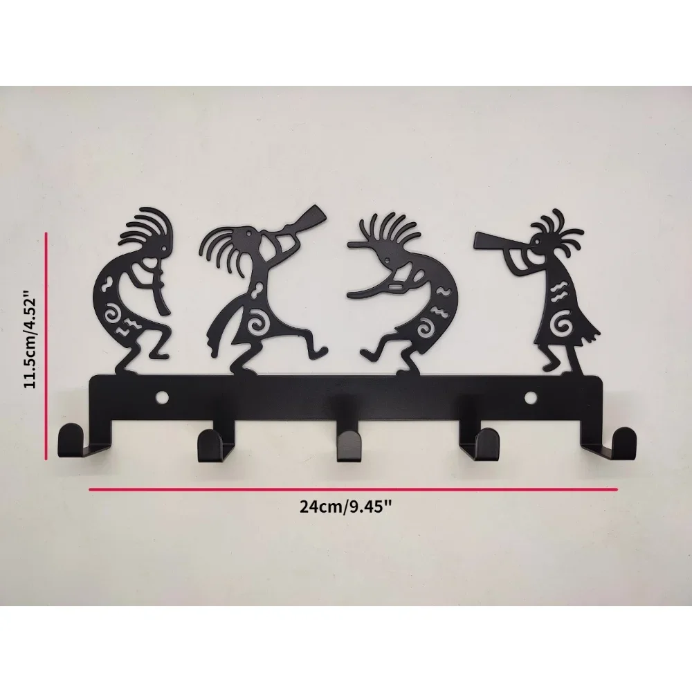 Rak mantel terpasang di dinding, gantungan kunci dinding, gantungan pakaian, pemegang topi logam hitam antik, Gantungan dinding untuk topi mantel gantung 1 buah