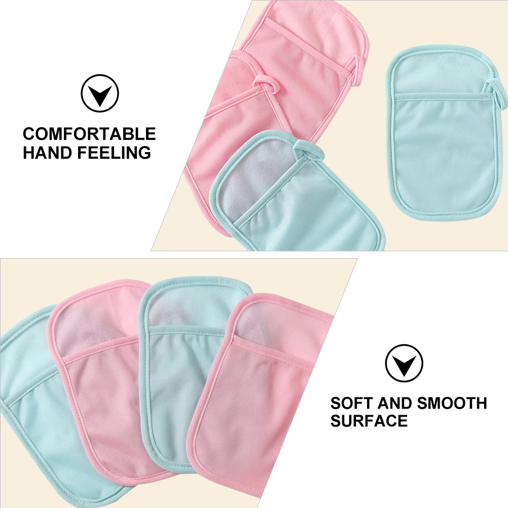 

4Pcs Bath Mitt Soft Cotton Polyester Comfortable Thumb Ring Shower Washcloth Reusable Bath Gloves Supplies