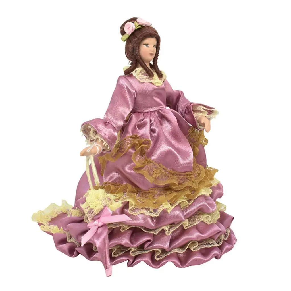 Modelo de pessoas de boneca de casa de bonecas 1/12, vestir, decoração de cenas