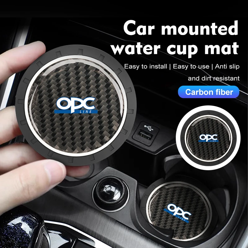 2Pcs Car Water Cup Anti-slip Pad Carbon Fiber Holder Mat For Buick Riviera Century Verano Envision Park Avenir Lacrosse