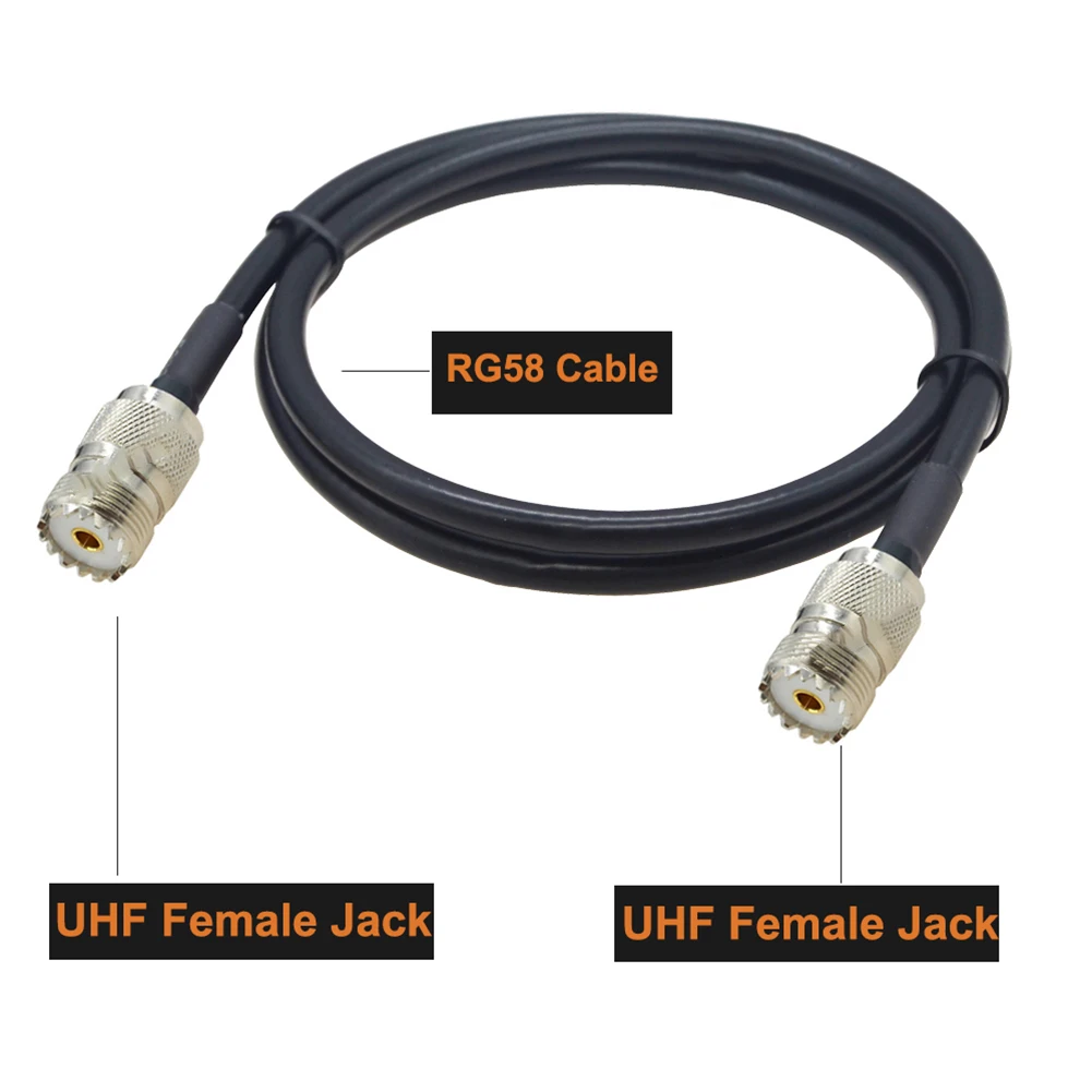 UHF Male to UHF Female RF Coaxial Cable PL259 to SO239 RG58 Cable for Wireless Communication and Antennas 30cm Length