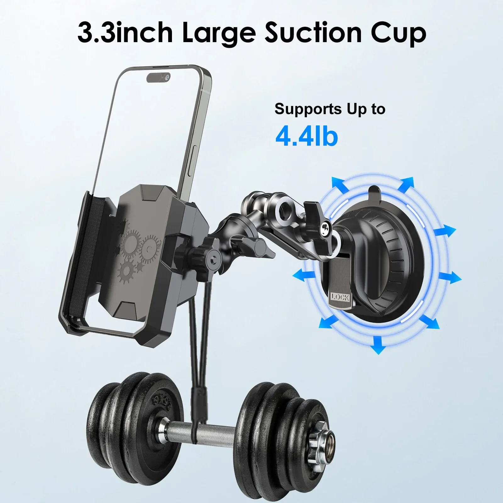 Universal Car Windshield Phone Mount 360 Rotation Strong Suction Cup Holder Stand