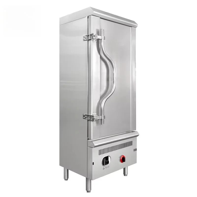 Kitchen Equipment LPG Gas Rice Steamer 6/8/10/12/24 Trays Gas Rice Steaming Cart 70kg Rice Steaming Cabinet