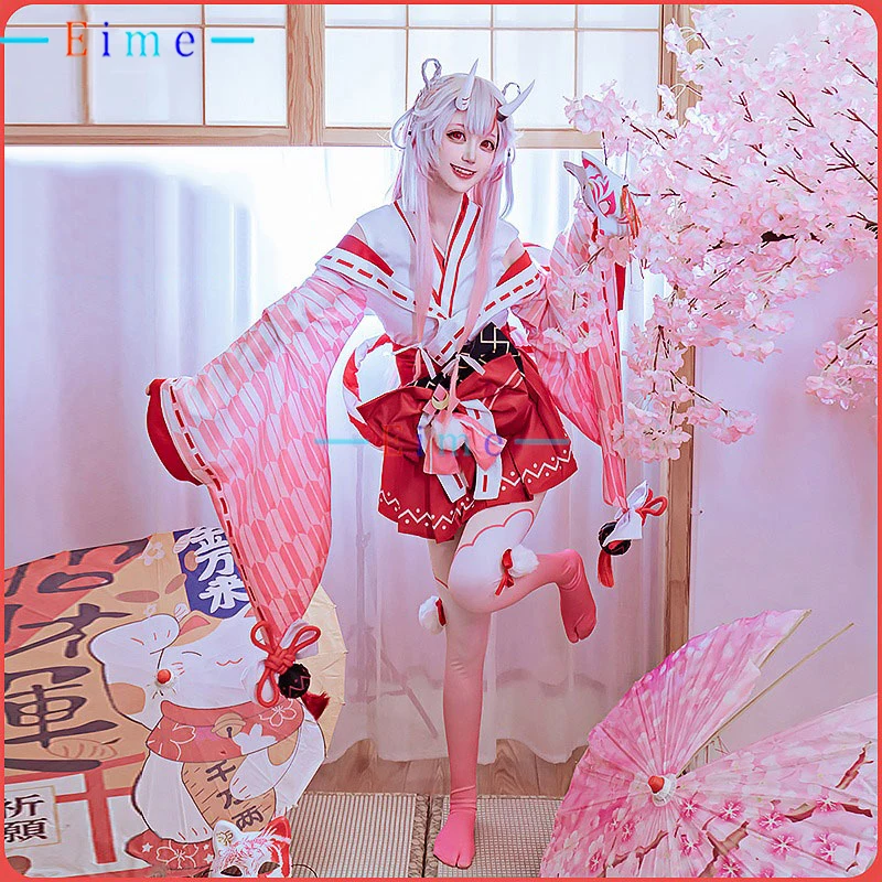 

Nakiri Ayame Cosplay Costume Vtuber Cosplay Kimono Suit Cute Party Dress Anime Clothing Halloween Carnival Uniforms Custom Made