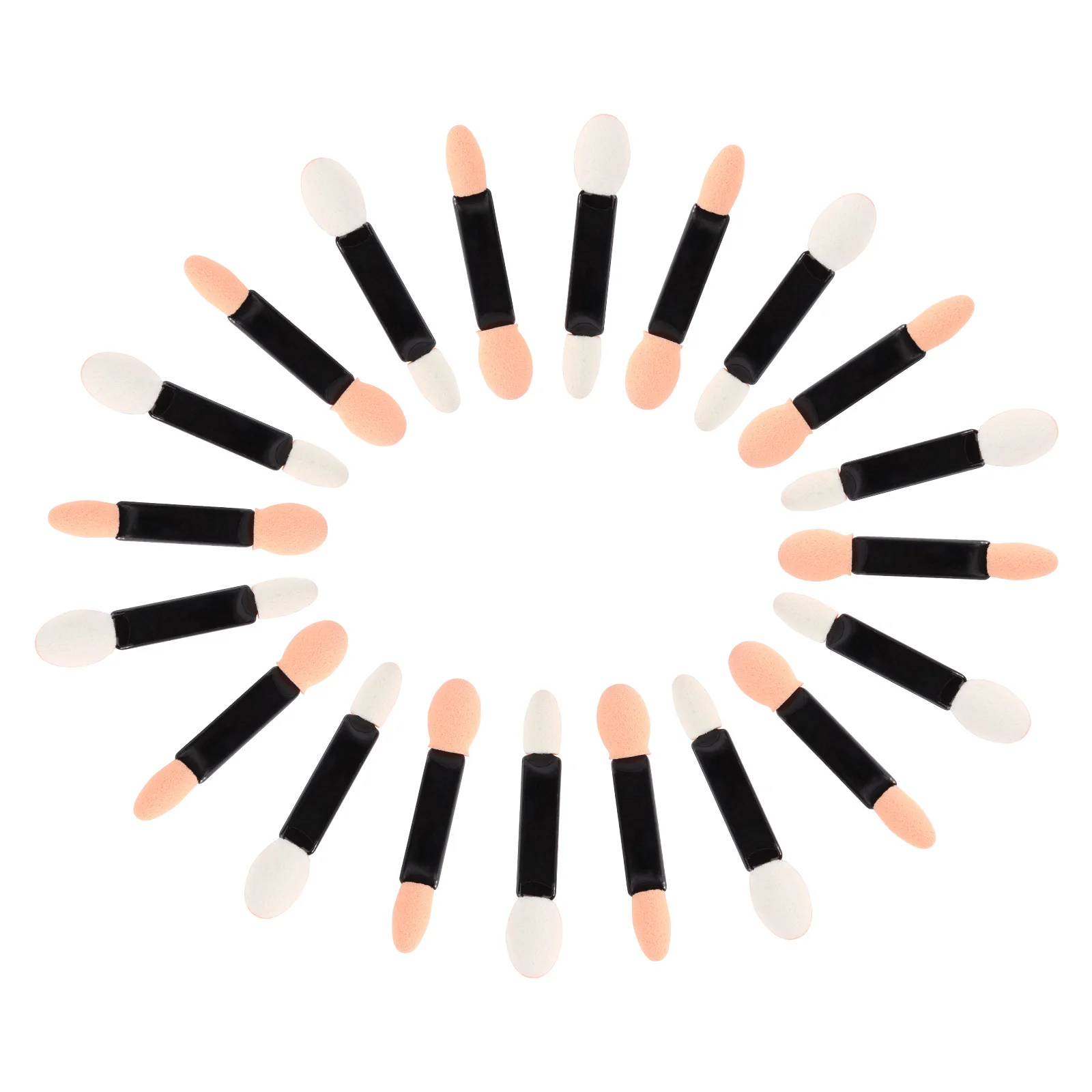 20 pennelli per ombretto a doppia testa, in cotone e alluminio, strumenti per trucco leggeri usa e getta per le donne, viaggi, feste
