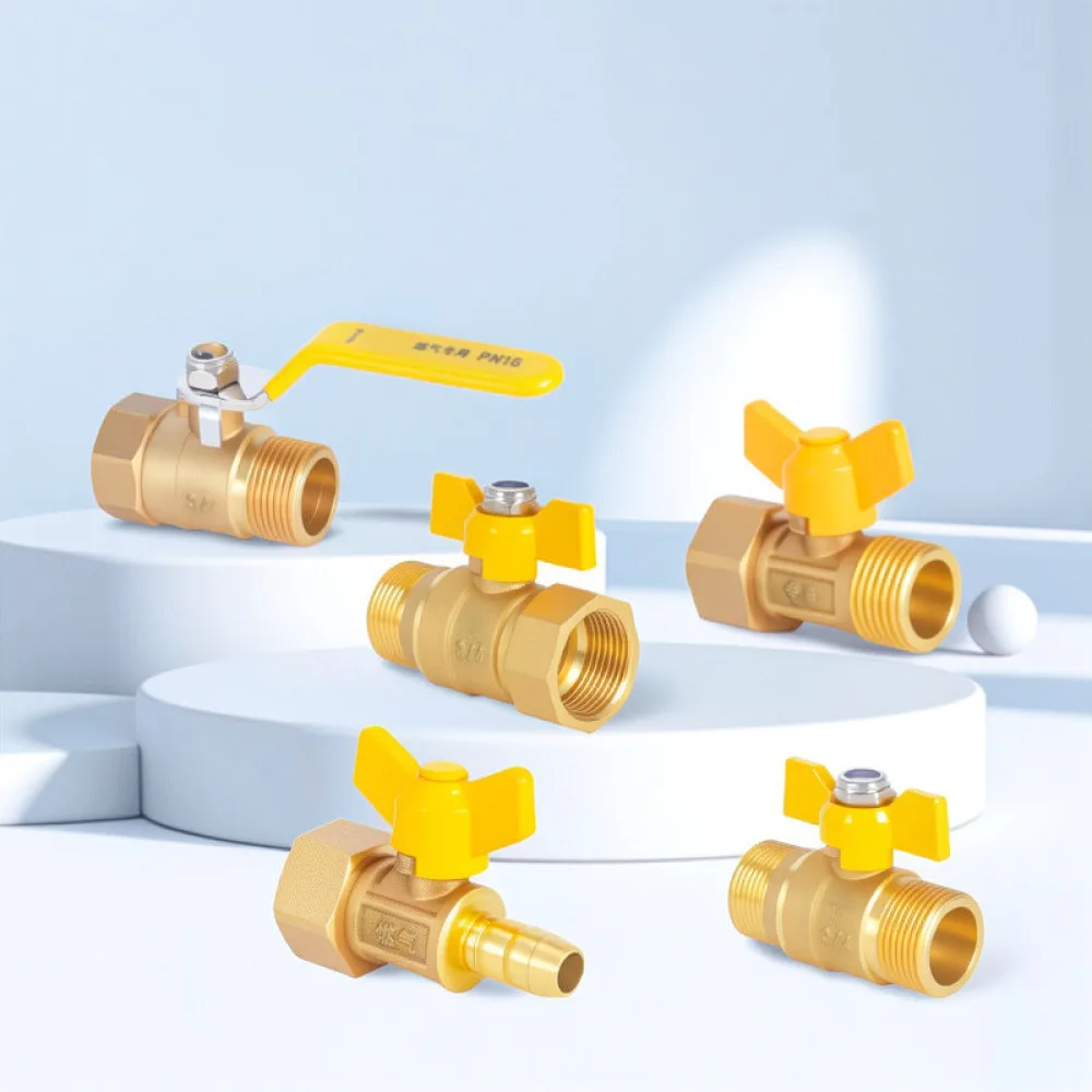 Durable Copper Shut Off Valve Thickened Metal Tap For Plumbing Flow Control Threaded Pipe Fitting Installation