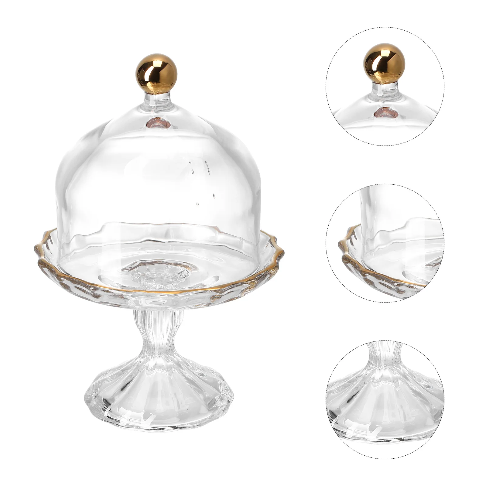 

Glass Cake Platter with Dome Elegant Dessert Display Stand for Snacks Cupcakes Tea Time Clear Dome Cover Fresh Food Holder