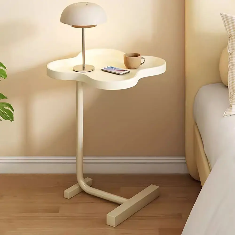 C Shaped Side Table Sofa End Side Table Flower Shape Small Table for Bedroom